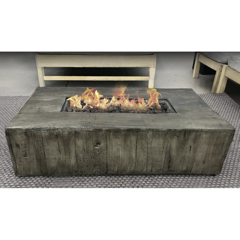 Table foyer au propane en béton renforcé de fibres Armutalan, Bois coulé