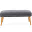 38 - Inch Wide Rectangle Bench, Linen Look Fabric, Solid Rubberwood Legs, Grey, Home Seating Solution Footstool Enhancement Strategy