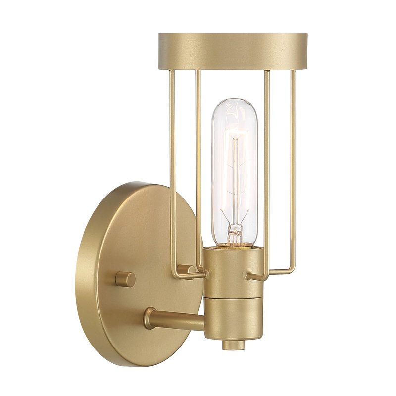 Mikels Steel Flush Mounted Sconce, Golden Mist