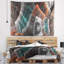 Tapisserie abstraite brune et bleue-28488430