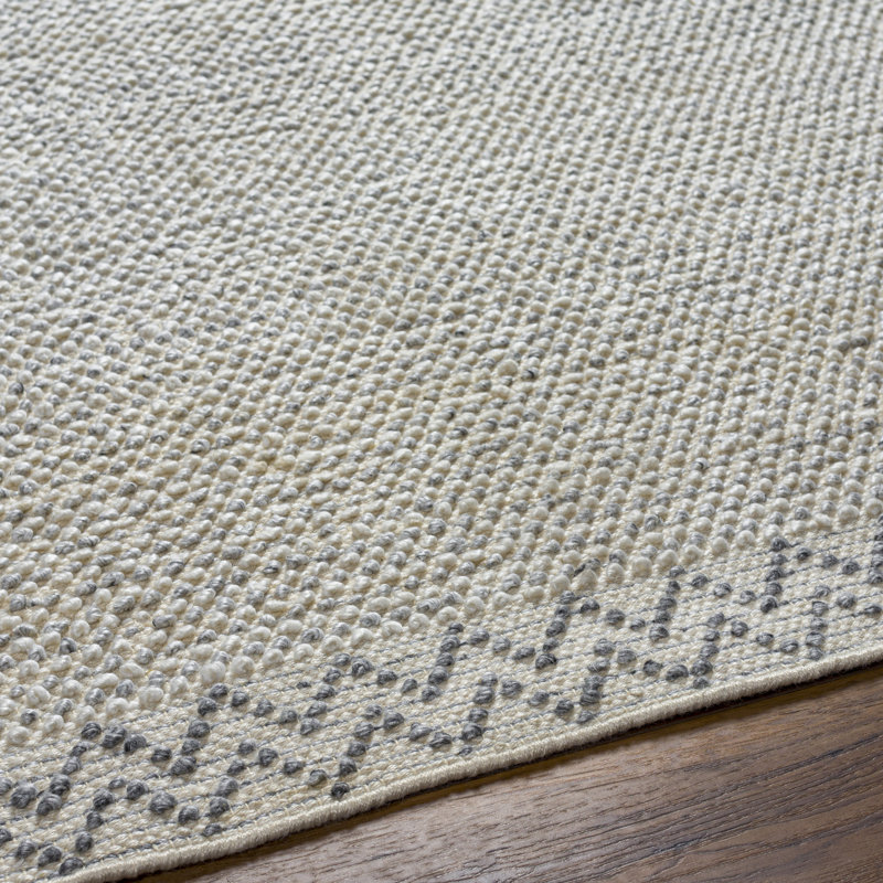 Beybala tissé à plat à la main et recyclé P.E.T. Tapis gris, Rectangle 8 pi x 10 pi