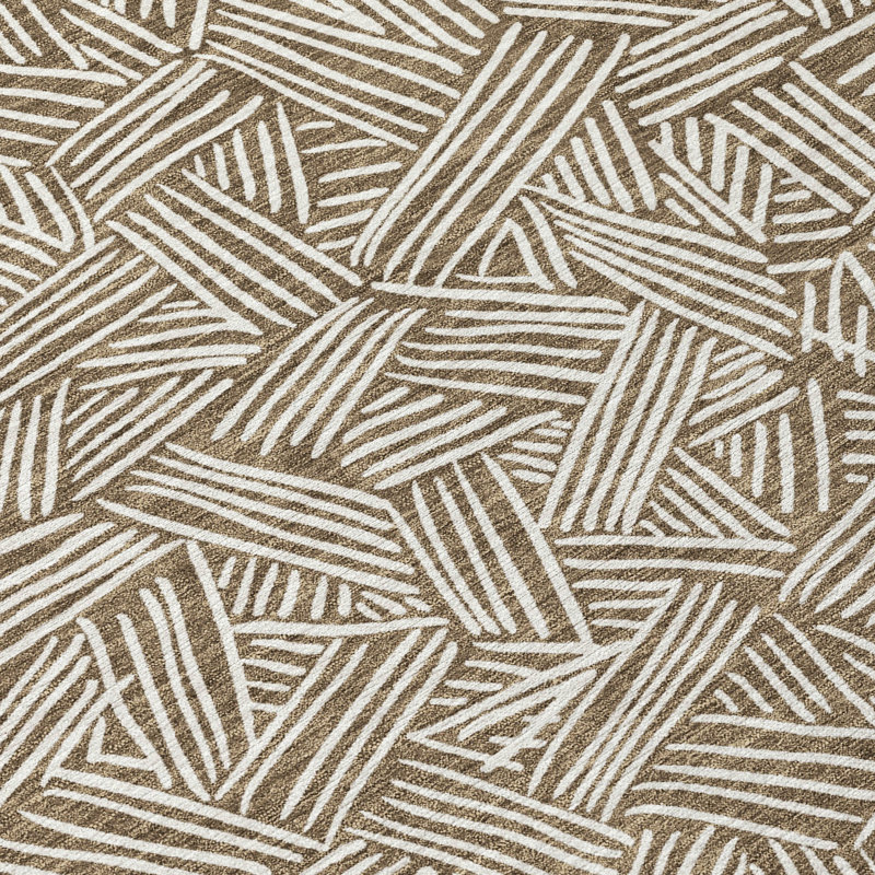Machine Washable Indoor/Outdoor Chantille ACN2648 Geometric Rug, Mocha, 10' x 14'