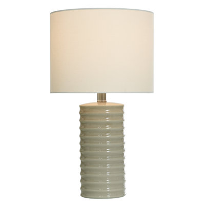Lampe de table en céramique Sandwave - grès - abat-jour blanc cassé Bruxelles