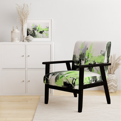 Paper Euphoria I - Upholstered Midcentury Modern Arm Chair