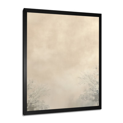«Hazy Summer Landscape In Beige By The Lake - Minimalisme, impression sur toile minimaliste beige