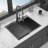 Kitchen Sink - 25x22 Gunmetal Black Drop In Topmount 16 Gauge Stainless Steel Kitchen Sink 25" x 22" x 9"