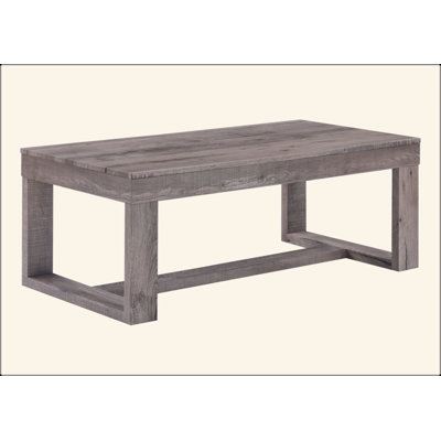 1Pc Contemporary Coffee Table Rustic Brown Gray Tan Finish Living Room Wooden Furniture