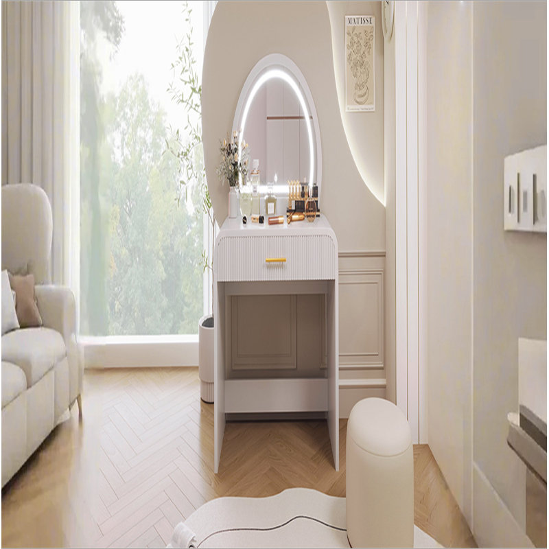 39" Makeup Vanity Table With Mirror Touch Screen Lighted Mirror, Dressing Table With Drawer For Bedroom