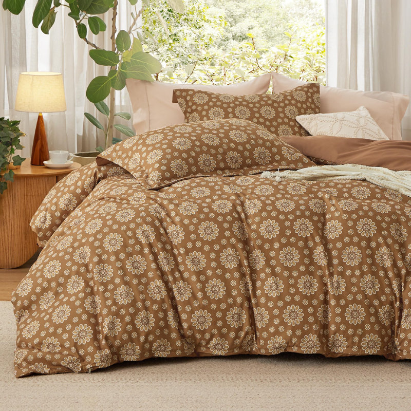 Housse de couette réversible Literie, Housse de couette grand + 2 taies décoratives, Ciel d'hiver