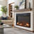 23'' W Glass Electric Fireplace Insert with Remote Control With Timer, Overheating Protection