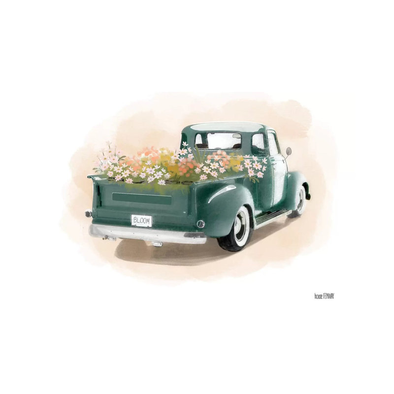 Flower Truck by House Fenway - Painting on Canvas, 20.32cm H x 30.48cm W x 1.91cm D, Wrapped Canvas