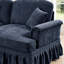 Chenille bleue modulaire confortable à quatre places avec accoudoirs évasés en forme de fleur et mobile pour salon, jupes amovibles, coussin de soutien postural