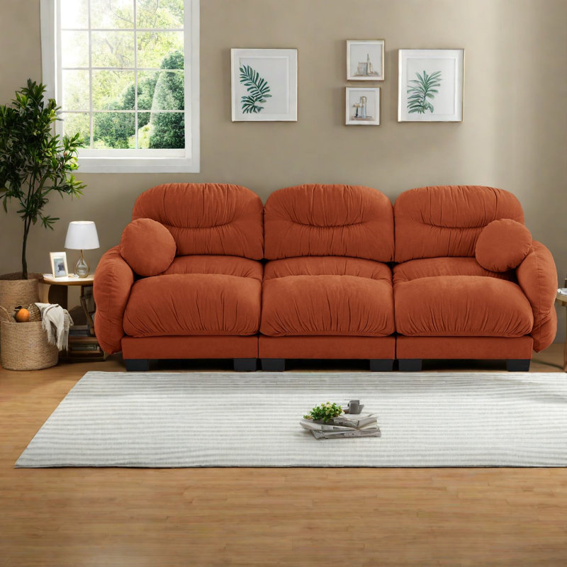 Compression Comfort Sofas Chenille 3 Seater Modern Modular Home