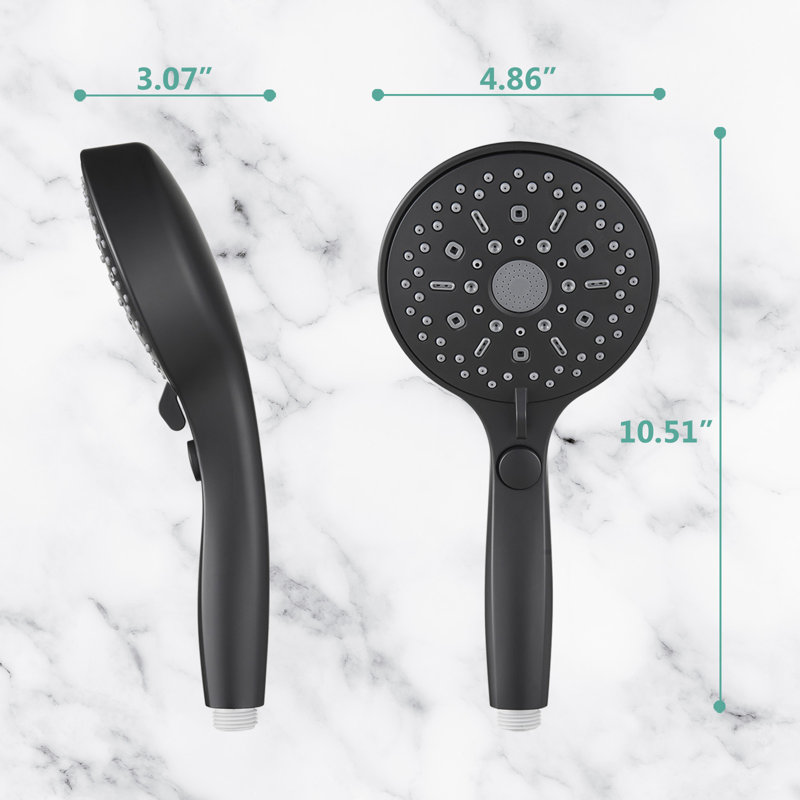 Pomme de douche multifonctionnelle à 12 jets avec tuyau de 59 pouces