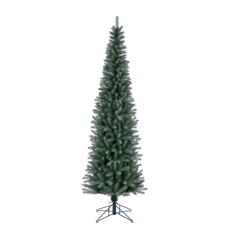 Arbre de Noël artificiel en forme de pin givré non éclairé avec 1449 pointes réalistes en PE / PVC et support en métal pliable. Assemblage requis.