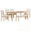Ensemble de table de salle à manger extensible 6 pièces avec 4 chaises et banc-69976224