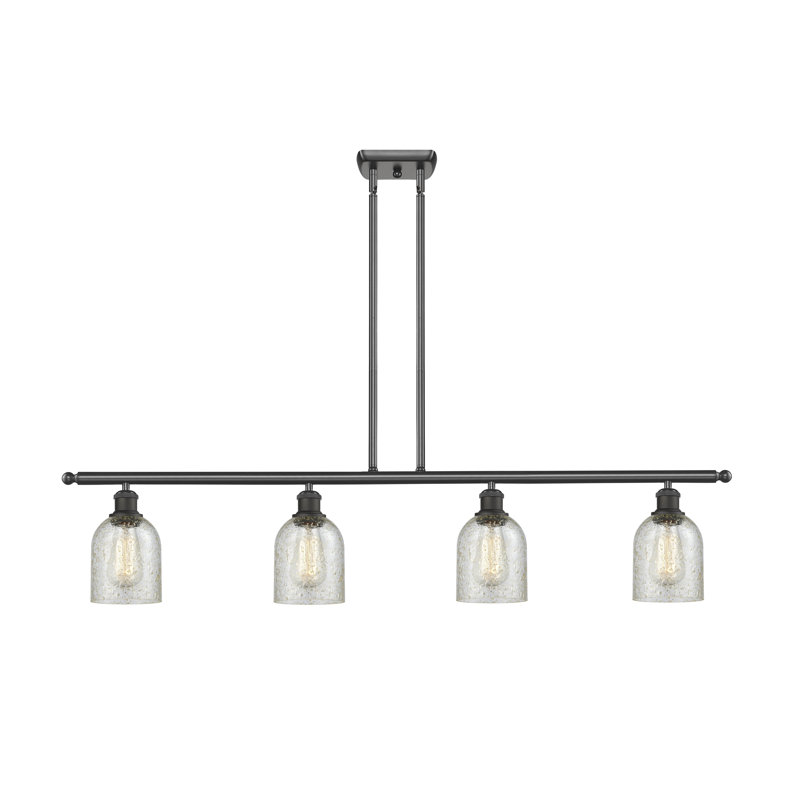 Luminaire suspendu linéaire à 4 lumières pour îlot de cuisine Vella, Ampoule DEL 6 watts Vinage, Gris anthracite