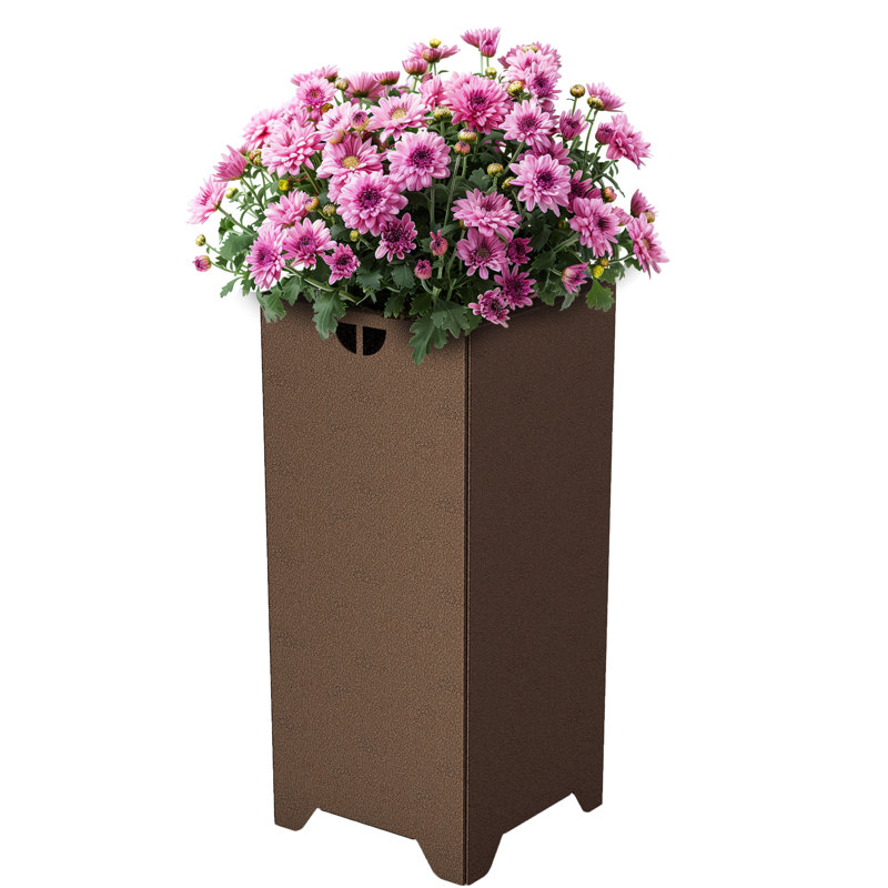 Modern Painted Steel Pedestal Planter