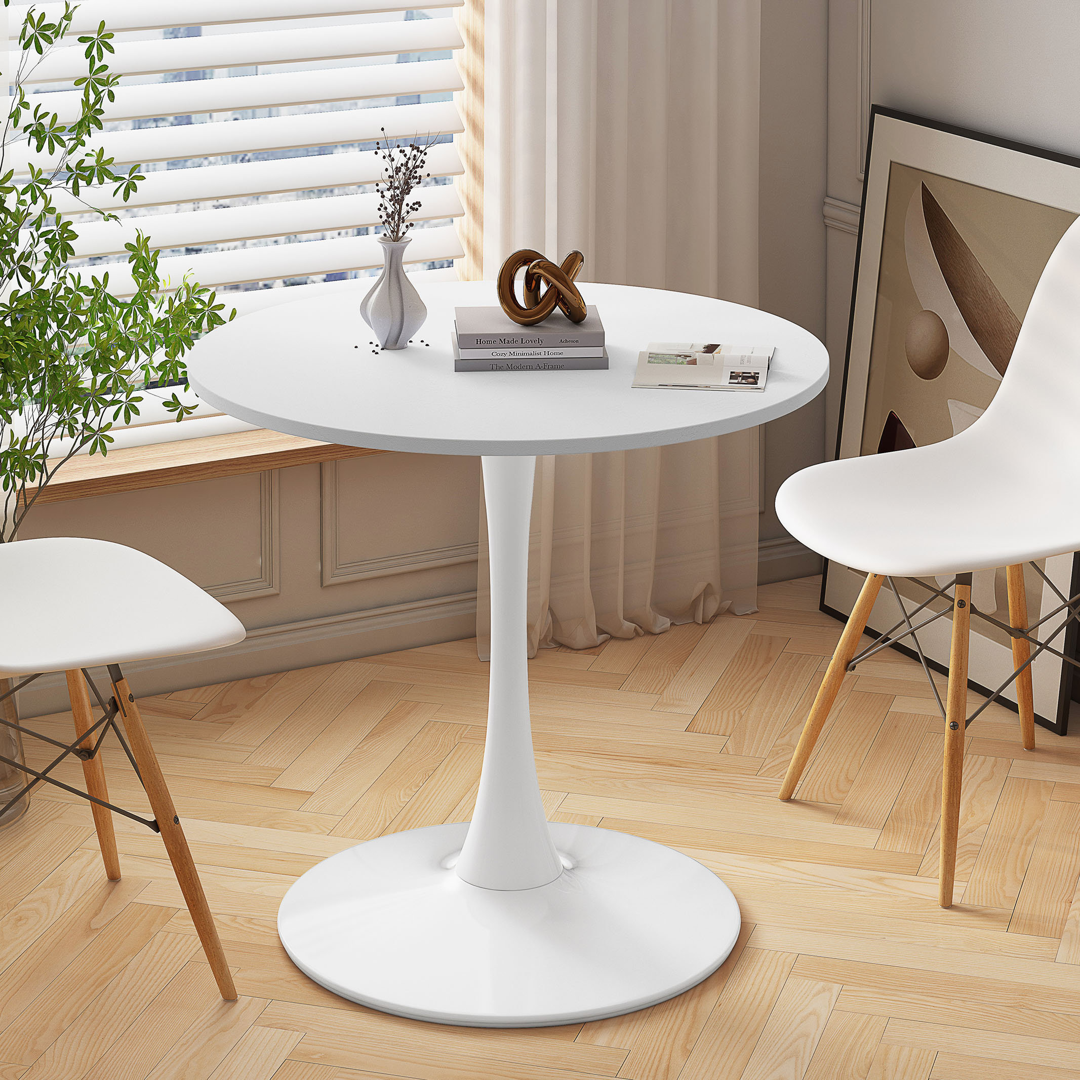 Orren Ellis Caely Round Dining Table With High Quality MDF Top And