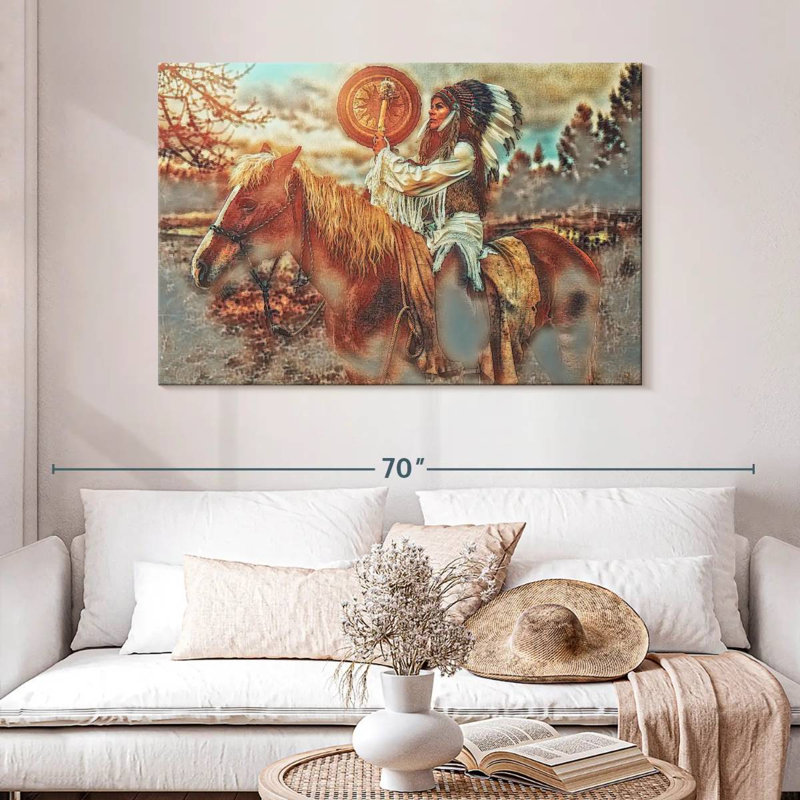 Cheval de guerre indien Lelar, H 32 po x l 48 po
