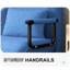 Chaise de lit convertible - Tissu bleu, métal, éponge à haute élasticité pour un bon moment de repos