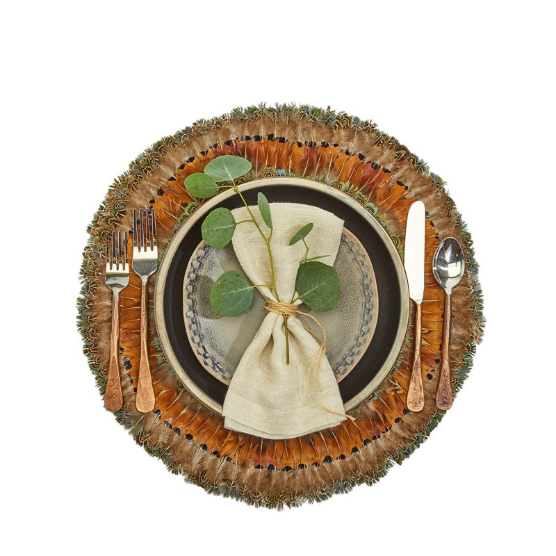 Ensembles de table décoratifs en plumes de faisan de 40 cm