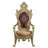Arm Chair (Set-2) Pattern Fabric & Gold