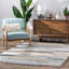 Delia Stripes Modern Light Blue Area Rug-63337169