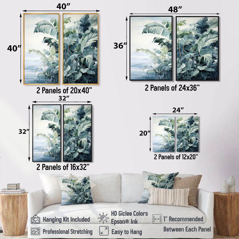 Aquarelle, tropical, prunier, collage, I - Coastal Coastal Tropical, impressions sur toile, 20" H x 24" W, Gold