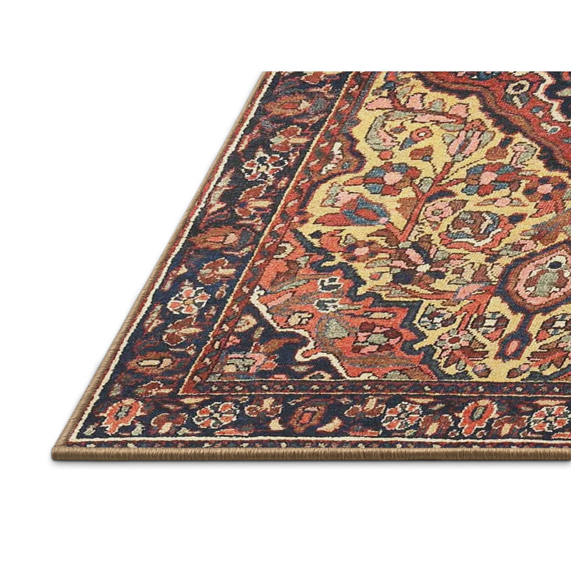 Tapis oriental brun / jaune / rouge, Rectangle 8 pi x 10 pi