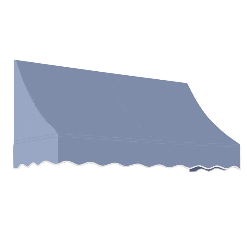Awntech Nantucket Acrylic Fabric Fixed Awning, 31" H x 76.5" W x 24" D, Dusty Blue