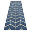 Tapis d'intérieur bleu beige à motifs géométriques noués à la main-267098851
