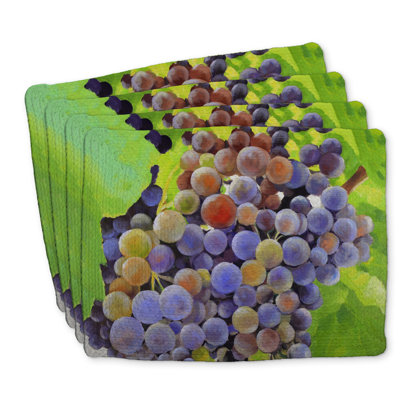Bunch of Grapes Braided Polyester Placemats Set of 4 - Home Decor