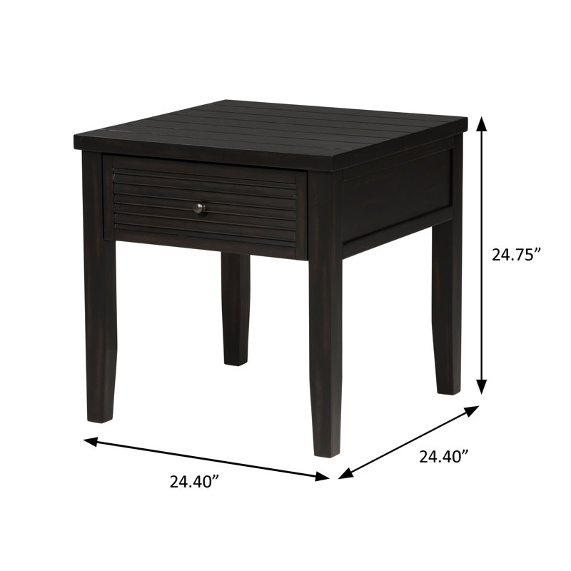 Table de bout l 24,4 po, noir