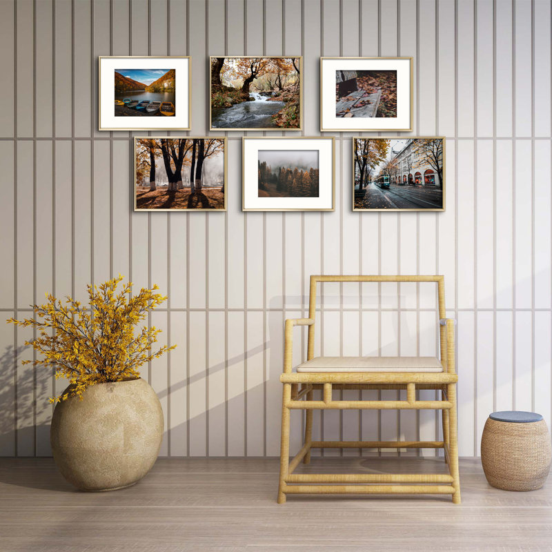 Ailisa Metal Picture Frame, Photo Frame with Ivory Mat, Horizontal and Vertical Formats for Wall, Gold, 8" x 10"