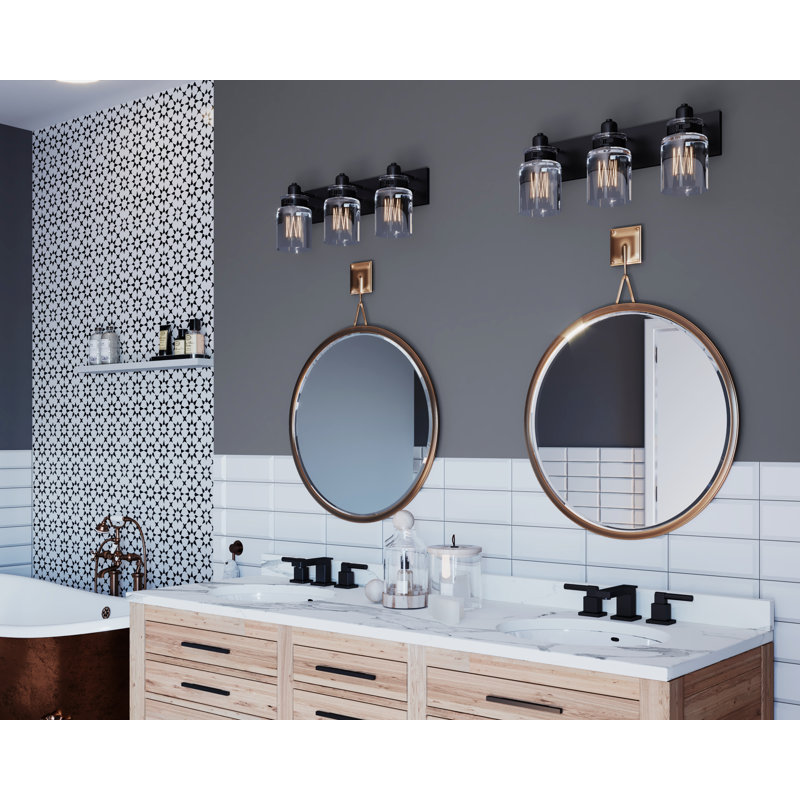 Dimmable Vanity Light, Antique Bronze, 8.625" H x 21.625" W x 6.875" D, 3 Lights
