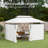 Spacious Double Roof Patio Gazebo,Outdoor Gazebo With Shelves And Netting,For Lawn, Backyard And Deck-123312193