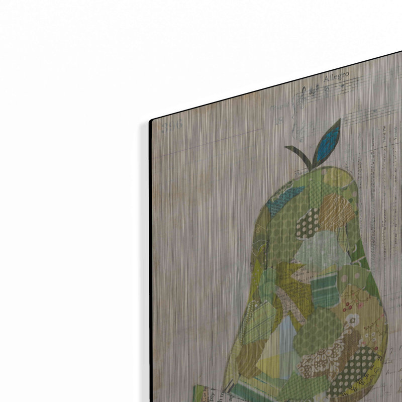 «Pear» par Courtney Prahl, art mural en métal, H 16 po x l 12 po