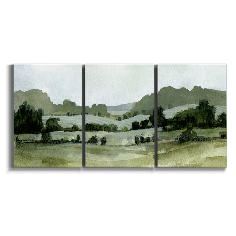 Hill Scramble I, reproduction d'art encadrée sur toile 3 pièces, H 36 po x l 72 po x P 2 po
