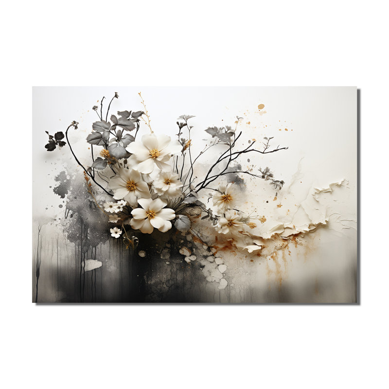 Bohemian Earthly Floral Collage I - Abstract Wall Art Living Room