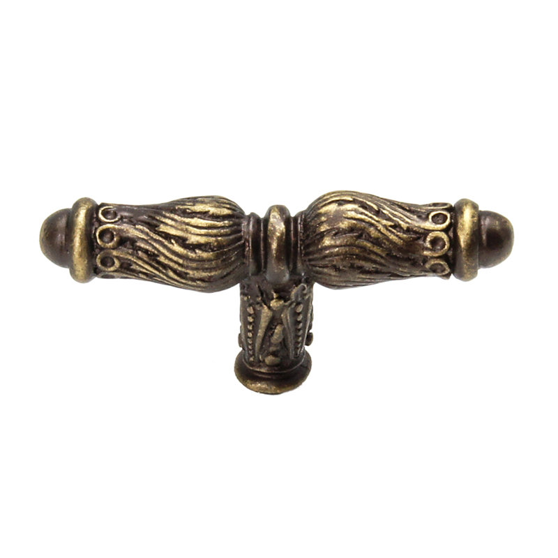 Acanthus knob with feather scroll in Oil Rub Bronze, Antique Brass