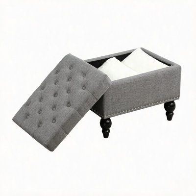 Elegant Footrest Stool,Classic Tufted Storage Ottoman,Living Room Footrest Stool,Shoe Bench