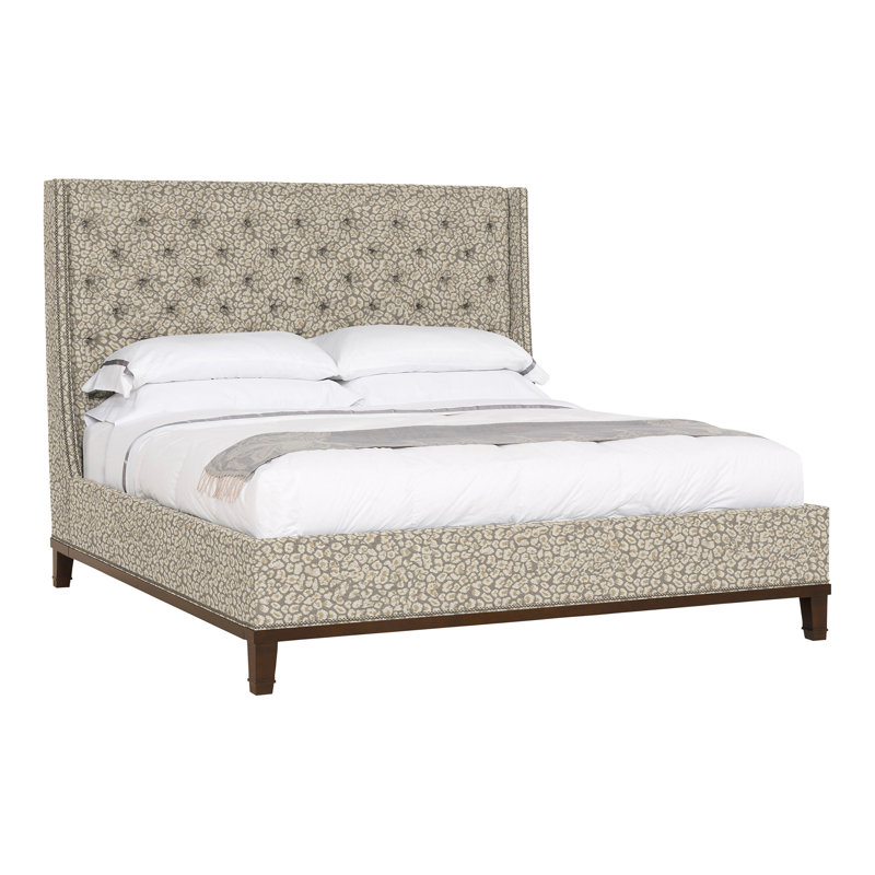 Michael Weiss Solid Wood Wingback Bed, Nadia Steam, Havana