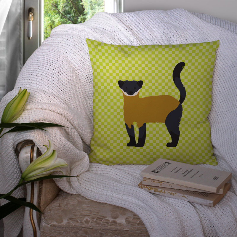Coussin décoratif extérieur en marten à la gorge, Vert, 14 po x 14 po