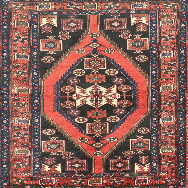 Tapis rouge à motif sud-ouest, Rond 8 pi