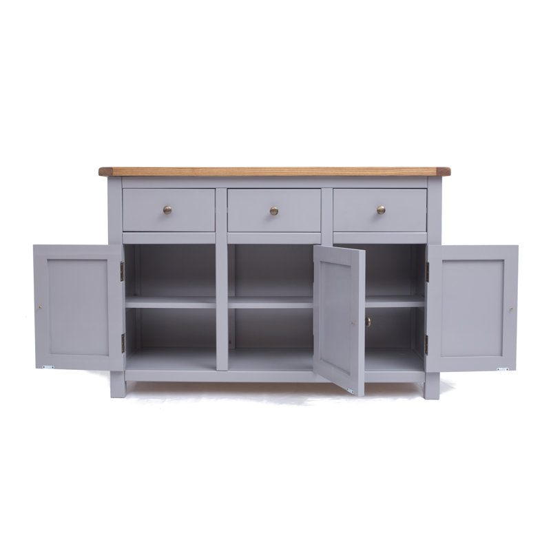 Mellor 120cm Sideboard, Grey/Antique Brass