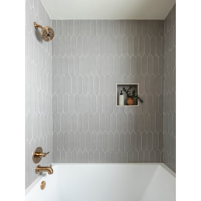 Reine 3" x 12" Ceramic Tile, Castle Moss Green