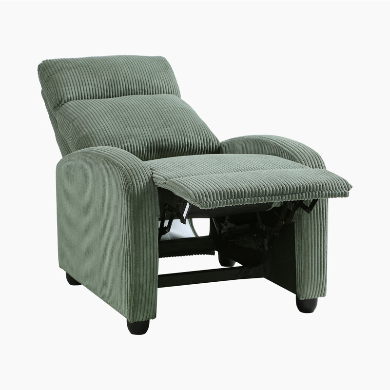 Fauteuil inclinable moderne et contemporain en velours côtelé 27 po Yailem avec siège à ressorts ensachés et structure en bois massif