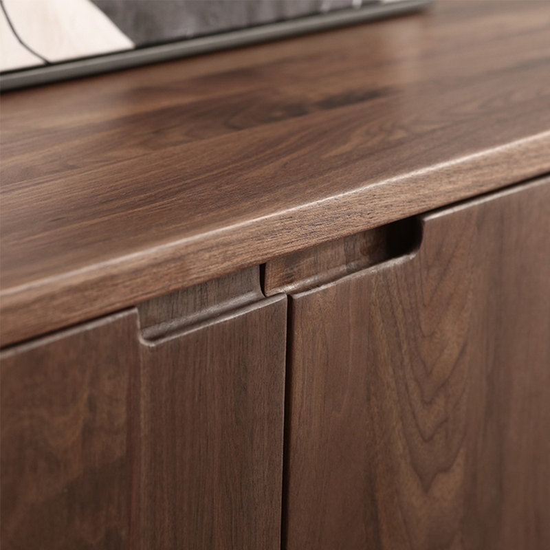 Vintage black walnut solid wood TV cabinet, 70.87"