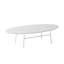 Table basse ovale de 46 po Rossmore - Plateau en placage de bois de frêne avec base en acier inoxydable blanc-1961541522